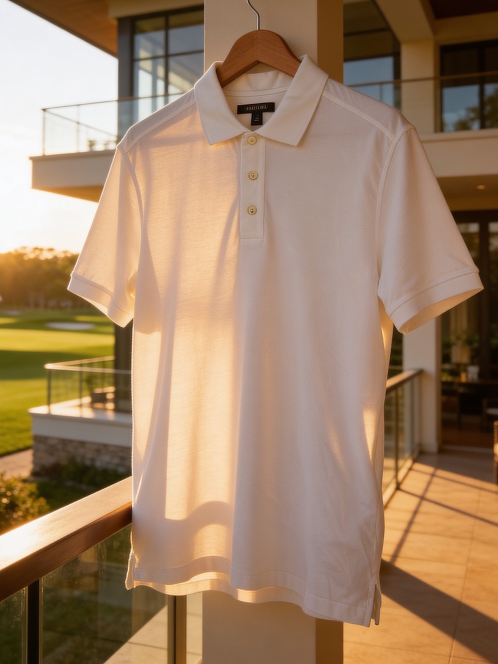 Nordstrom Men's White Polo Shirt - Classic Three-Button size L